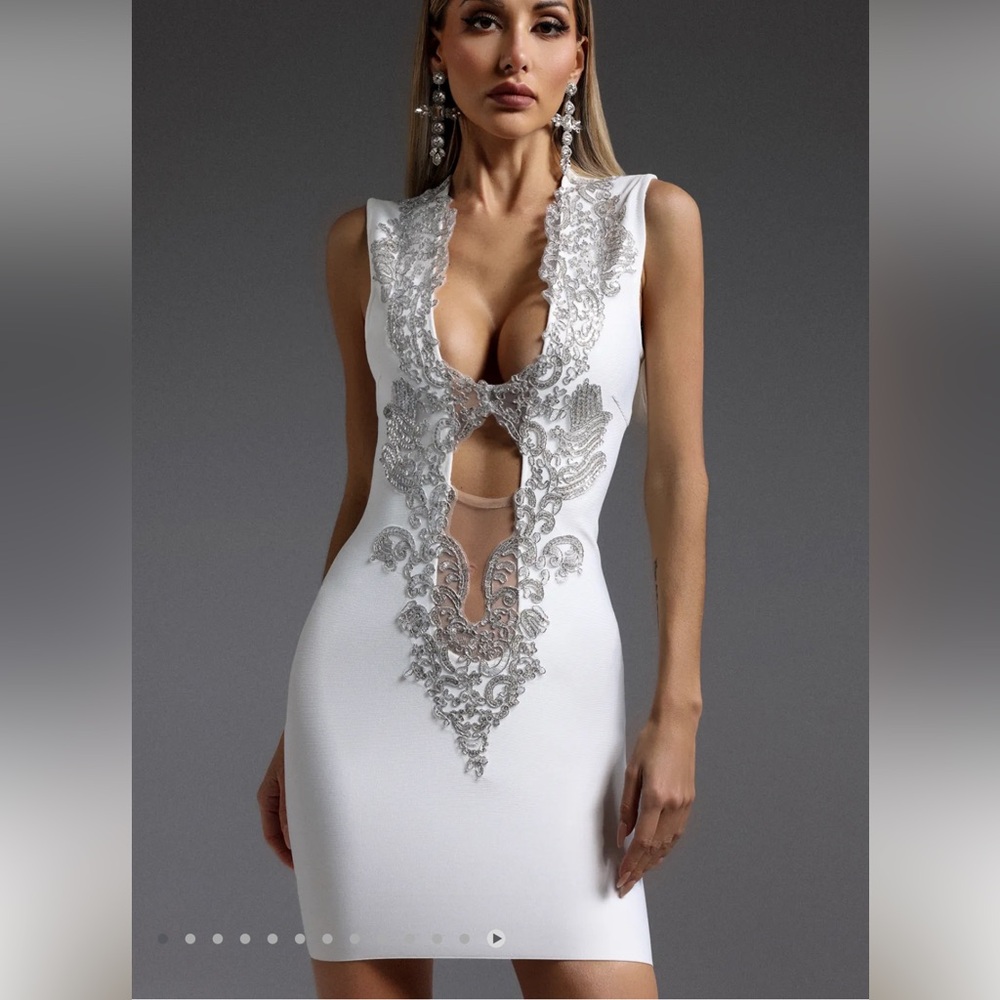 Sold out on Bella Barnett Vlada Embellished Mini Cocktail Dress - White